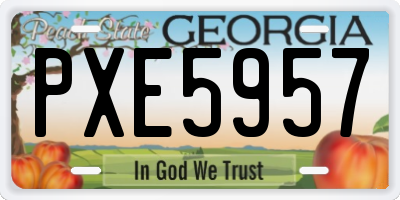GA license plate PXE5957