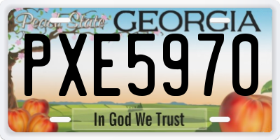 GA license plate PXE5970