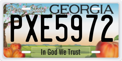 GA license plate PXE5972