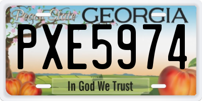 GA license plate PXE5974