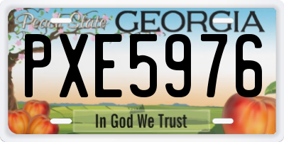 GA license plate PXE5976