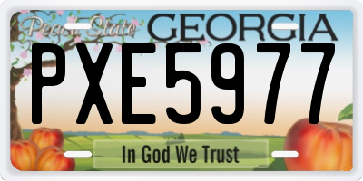 GA license plate PXE5977