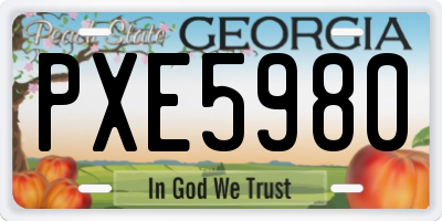 GA license plate PXE5980