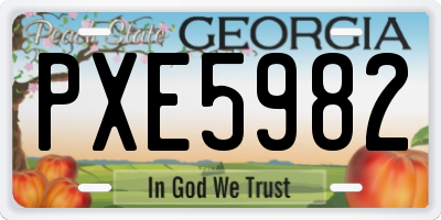 GA license plate PXE5982