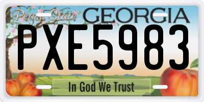 GA license plate PXE5983