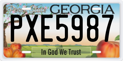 GA license plate PXE5987
