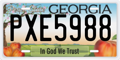 GA license plate PXE5988