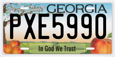 GA license plate PXE5990