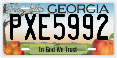 GA license plate PXE5992