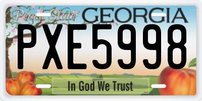 GA license plate PXE5998