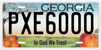GA license plate PXE6000