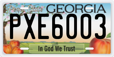 GA license plate PXE6003