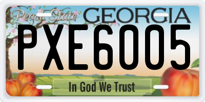 GA license plate PXE6005