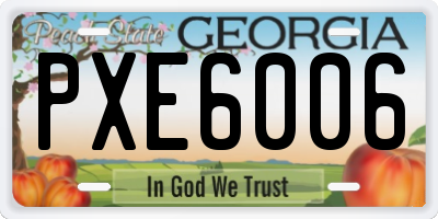GA license plate PXE6006