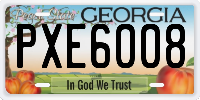 GA license plate PXE6008