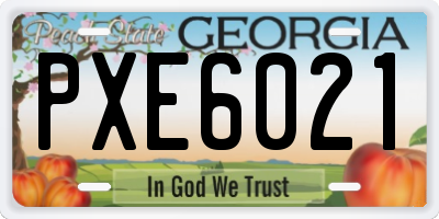 GA license plate PXE6021