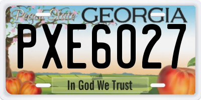 GA license plate PXE6027