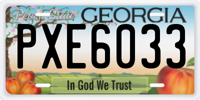 GA license plate PXE6033
