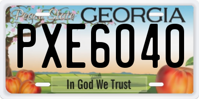GA license plate PXE6040