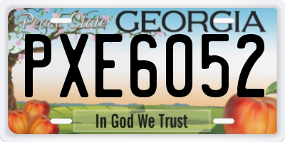 GA license plate PXE6052