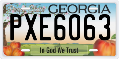 GA license plate PXE6063