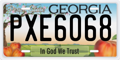 GA license plate PXE6068