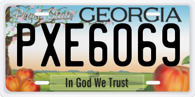 GA license plate PXE6069