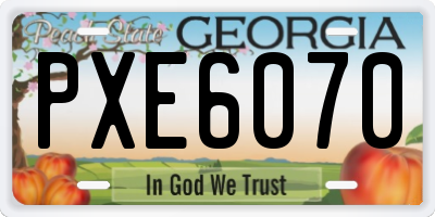 GA license plate PXE6070