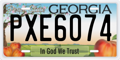 GA license plate PXE6074