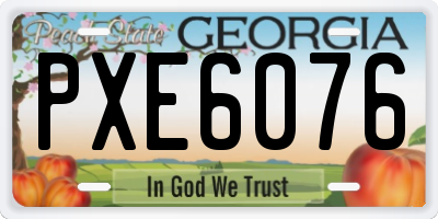 GA license plate PXE6076