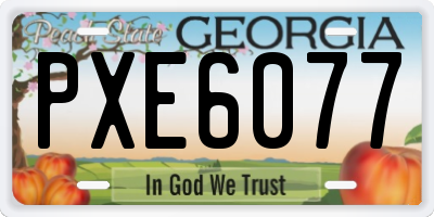 GA license plate PXE6077