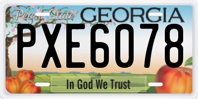 GA license plate PXE6078