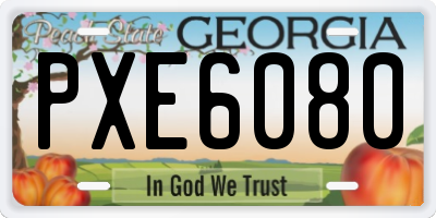 GA license plate PXE6080