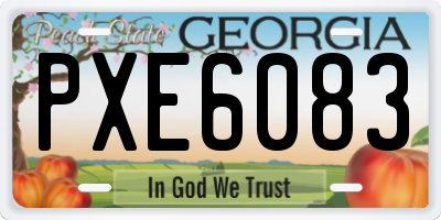 GA license plate PXE6083