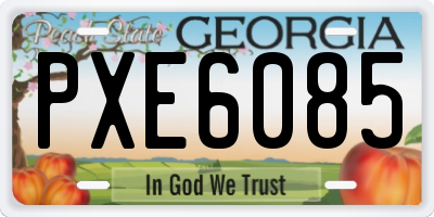 GA license plate PXE6085
