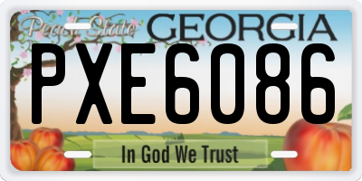 GA license plate PXE6086