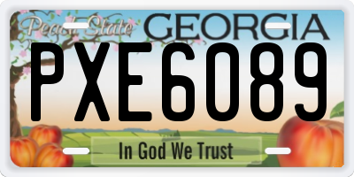 GA license plate PXE6089