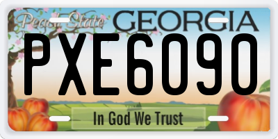 GA license plate PXE6090