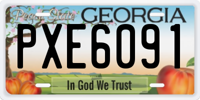 GA license plate PXE6091