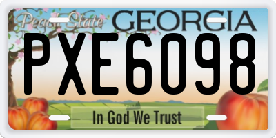 GA license plate PXE6098