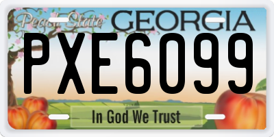 GA license plate PXE6099