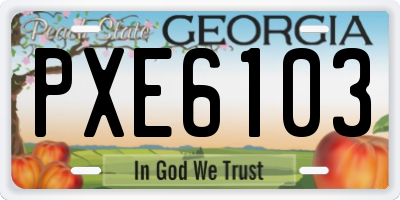 GA license plate PXE6103