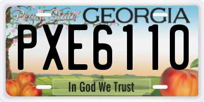 GA license plate PXE6110