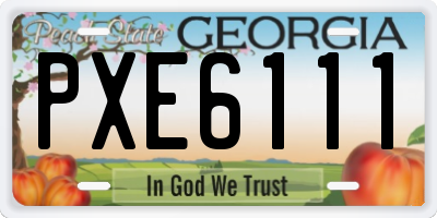 GA license plate PXE6111
