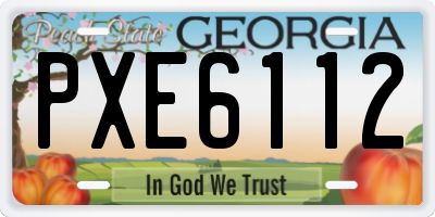 GA license plate PXE6112
