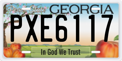 GA license plate PXE6117