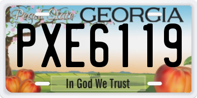 GA license plate PXE6119