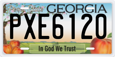 GA license plate PXE6120