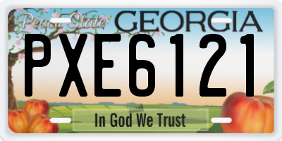 GA license plate PXE6121