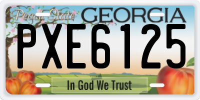 GA license plate PXE6125
